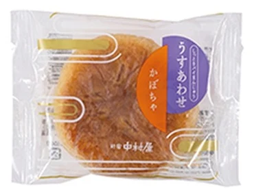 Nakamuraya Usuawase pumpkin in its wrapper (maker photo).